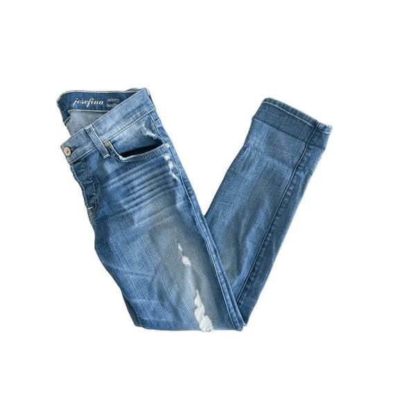 7 For All Mankind Womens Denim Jeans Distress Josefina Skinny Boyfriend Size 26 - Picture 1 of 12